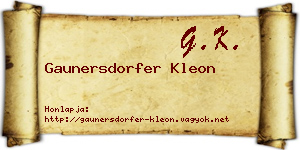 Gaunersdorfer Kleon névjegykártya